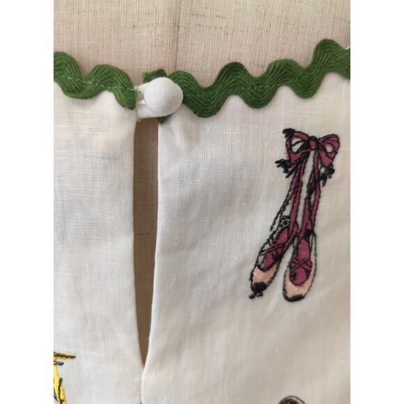 Alemais Play Linen Embroidered Sleeveless Scoop-Neck Mini Dress US 6 - Picture 9 of 9